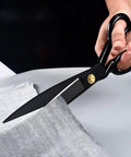 Pro Grade Fabric And Garment Sewing Scissors 10 Inch Heavy Duty Tailor Shears Cuts Like A Boss With Precision, Sharp High Carbon Steel, Durable For Quilting Garments And Home Textiles. Black 10-inch tailor shears cutting fabric