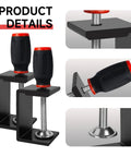 Four Pack Universal Heavy Duty C Clamps With Wide Jaw For Cabinet Installations shown in black aluminum with screw handle