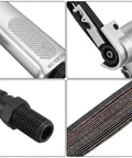 Top Shelf Pneumatic Air Belt Sander With A Ridiculously Fast 10 Mm Track And Hog Wild 16000 Rpm Motor showing detailed handle and belt.