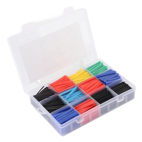 Massive 750 Piece Heat Shrink Tubing Kit For Electric Wiring Repair, Durable PE Dielectric Sleeves Snugly Wrapping Cables With Fast 100 Degree Melt And Tough 2 To 1 Shrinkage Assortment Is Totally Awesome, clear case with color-coded tubing