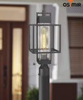 Dope Outdoor Post Light Fixture 1 Light Exterior Post Lantern With Pier Mount Base Black Finish Bubble Glass Shade in yard