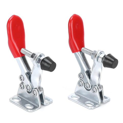 2 Pack Toggle Clamp Fixture Set With Quick Release Hold Down Clamps GH201A Nonslip Red Horizontal Mount 30kg Holding Capacity