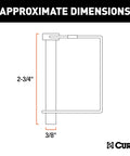 Diagram showing dimensions of Three Eighths Inch Trailer Coupler Pin, Two And Three Quarter Inch Long, Clear Zinc Finish.