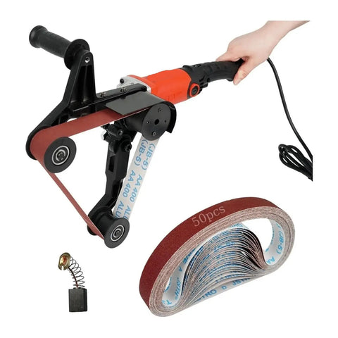 Heavy Duty Industrial Pipe Belt Sander For Stainless Steel Iron Aluminum Tubes Round Shaped Grinding Polishing Machine Sharpening Tool High Efficiency Sand with sanding belt and components.