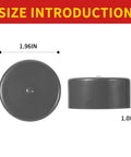 Two Piece Premium Rubber Wheel Bearing Protectors For Cars Trucks And Trailers Slick Hub Dust Guards Protect Your Rig From Road Grime No Sweat Universal Fit Easy Install, showing size dimensions of 1.96in and 1.0in.