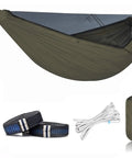 11Ft Ultralight Camping Hammock With Mosquito Net And Ridgeline, Durable 500Lb Capacity, Lightweight 40D Ripstop Nylon, Wide 64 Inch Panel