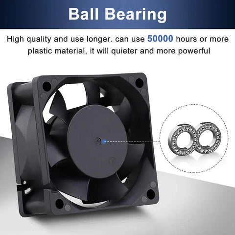 60X25MM EC AC Axial Brushless Cooling Fan 110V 120V Dual Ball Bearing with high-quality plastic material.