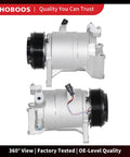 AC Compressor With Clutch For Nissan Maxima Murano Pathfinder Quest And Infiniti JX35 QX60 2008 To 2015 Road Ready Straight Swap Bolt Up Cooling Pump Kit side view with connectors