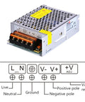 LED Switching Power Supply 24V 60W 2.5A For 110V To 220V AC Input High Efficiency LED Driver DC Output Durable Lighting Transformer For DIY LED Projects And Commercial Installations, metal housing, wiring terminals