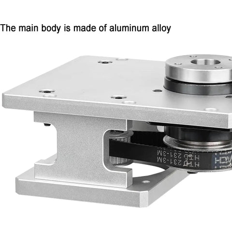 Professional Hollow Rotary Actuator featuring rock solid angular precision and a quick adjust belt tension knob, aluminum alloy construction.