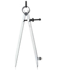 Professional All Metal Drafting Compass With Lockable Slider And Pencil Holder, durable silver steel tool for precision.