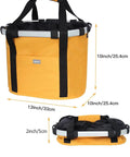 Front Bike Basket For Dogs With Easy Install Quick Release Handlebar Mount, Folding Detachable Carrier, 13x10x10 orange with straps