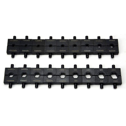 Hydraulic Cable Lug Crimping Kit With 18 Die Sets For 12 AWG Through 2/0 Wire True Hex Dies For Even Compression