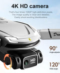 Dope 4K Dual Camera Foldable Drone with 90-degree adjustable HD camera for beginners and families close-up view.