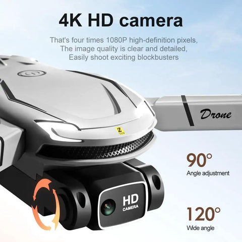 Dope 4K Dual Camera Foldable Drone with 90-degree adjustable HD camera for beginners and families close-up view.