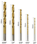Get This Awesome 15 Piece Bolt Extractor Kit To Fix Broken Screws And Bolts Fast, Featuring Left Hand Drill Bits With Five Sizes Plus Backup Bits For Any Tough Job 19/64, 1/4, 3/16, 5/32, 1/8 in drill bits