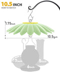 10.5 Inch Hummingbird Feeder Shade Dome Cover Rain Guard demonstrating size and installation on feeder