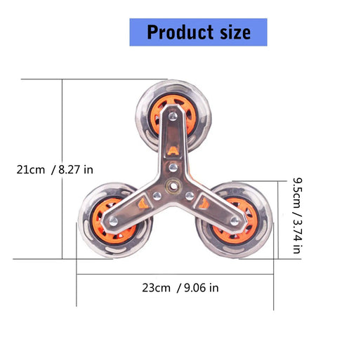 Heavy Duty Stair Climbing Cart Wheel Caster Set Replacement For Shopping Carts And Laundry Carts, product size dimensions