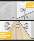 Magnetic Door Stop Heavy Duty Stainless Steel Anti Rust Premium Door Stopper With Wall And Floor Mount Matte Finish