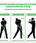 Diagram showing stages of swinging Right Handed Golf Swing Trainer Aid With Click Feedback For Rhythm Tempo And Grip Improvement Muscle Memory