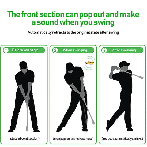 Diagram of Tempo And Grip Golf Swing Trainer Right Handed With Click Feedback For Rhythm And Power stages