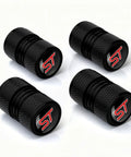 Valve Stem Caps For Car Tires With Fashionable Patterns Dustproof Water Resistant Tire Air Cap Covers Black Alloy 4-piece