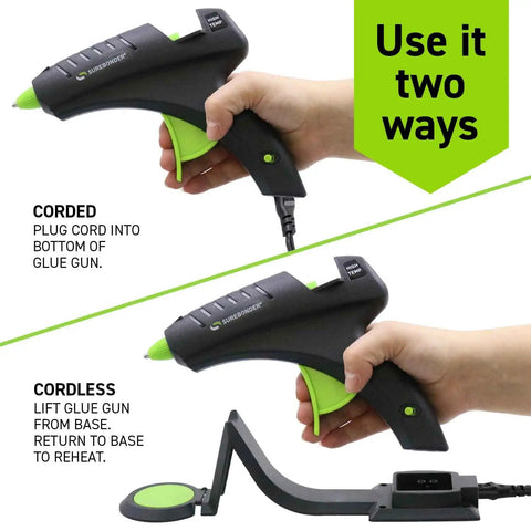 Cordless High Temperature Glue Gun 60W with Standby Base and 380 Degrees F Bonding Power for Metal Wood Ceramics Use Two Ways