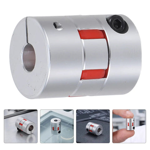 Built To Last High Precision Flexible Coupling 4-16mm Bore For Packaging Machinery Aluminum Alloy Body With Solid Insert Ideal For Stepper Motor And Transmission Systems, aluminum coupling close-up