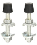 Six Pack M8x70mm Carbon Steel Toggle Clamp Screws With Rounded Spindle Tip For Stable Non Mar Clamping, Zinc Plated 70mm Long, Soft Rubber Pad For Woodworking And Metalworking Projects showing two screws