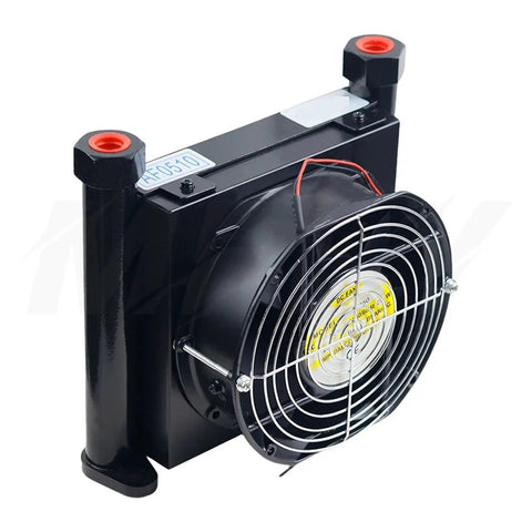 Beefed-Up Heavy Duty Hydraulic Oil Cooler With Air Cooling Fin Radiator 48W System, 10 L Per Min Flow, 15 Bar Working Pressure, Efficient Heat Exchanger For Rapid Temperature Reduction, AC380V Compatible, Model AF0510T-CA