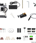Mini Bench Drill Press With Seven Gear Variable Speed For Precise Drilling On Metal Wood Plastic And Acrylic and accessories.
