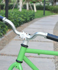 Grippy Leather Double Lock On Bike Grips 22.2mm For Mountain And Road Bikes on silver handlebars, aluminum clamp visible