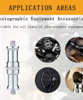 Four Piece Aluminum Pro Grade One Quarter To Three Eighths Inch Threaded Adapter Set for tripods and accessories with application view