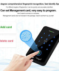 Smart WiFi Access Control Kit With IP68 Waterproof Fingerprint Keypad NC Latch Door Lock 125KHz RFID Fobs shown in use