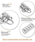 Doucdoft 10pc stainless steel tent springs set with back hooks and U-shaped hanging heads for tarps and awnings