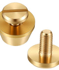 Gold Brass Nailhead Studs For Leather Purses, Heavy Duty Screw Back Purse Feet Hardware, Durable Spike Rivets showing solid brass design.