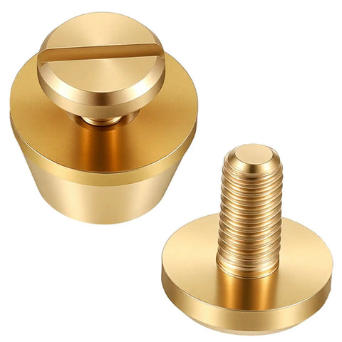Gold Brass Nailhead Studs For Leather Purses, Heavy Duty Screw Back Purse Feet Hardware, Durable Spike Rivets showing solid brass design.