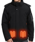 Heated Ski Jacket With 4D Smart Heating Windproof Waterproof Shell Graphene Lined Insulated Coat with glowing heating panels