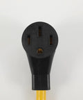 Nema 10-30P To 14-50R Level 2 Electric Vehicle Charger Adapter Cord 30A To 50A black plug end with three prongs.