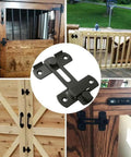 Top Shelf Matte Black Stainless Steel Gate Latch Flip Lock Safety Door Bolt Heavy Duty Sliding Barn Hardware shown on various doors.