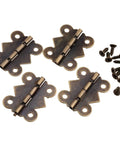 Antique Bronze Decorative Butterfly Hinges Set For Cabinets Drawers And Jewelry Boxes, 25mm By 20mm, 40 Pieces With Screws