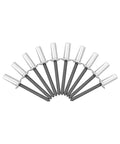 Tough As Nails Heavy Duty Closed End Aluminum Blind Rivets 500 Piece Pack 3/16 X 1/2 With Steel Mandrel showing sealed fasteners.