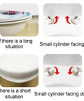 Elongated Toilet Seat With Super Smooth Slow Close Lid, heavy duty chrome hinges showing installation instructions for different situations.