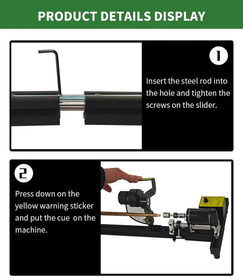 One Stop Pool Cue Repair Kit With Lathe, Tip Shaper, Shaft Cleaner, And 7 In 1 Billiard Cue Tool assembly instructions