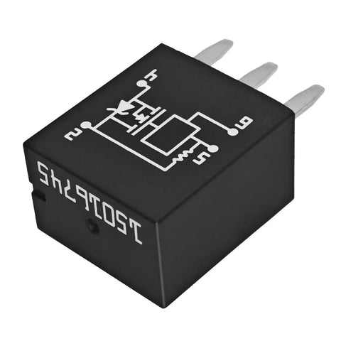 4-Pin Headlight Relay For GM Vehicles, black rectangular relay with circuit diagram, high-performance multi-purpose relay for repair