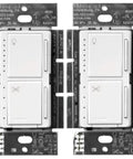 Image of Maestro Fan Control And Light Dimmer For Dimmable LEDs Incandescent And Halogen Bulbs Single Pole White 2-Pack