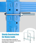 Six Pack Square U Bolts Four Inch Wide Zinc Plated Three Eighths Inch By Four By Five Inch Carbon Steel installation on blue frame