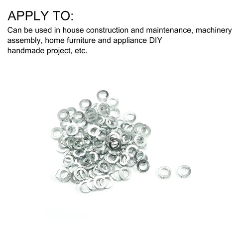 Heavy Duty Three Sixteenth Inch Split Lock Washers 100 Pack Zinc Plated Carbon Steel Spring Gaskets For Household Projects DIY Furniture And Appliance Maintenance - washers spread on surface