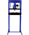 SRECELL blue 20-ton hydraulic shop press on adjustable-height H-frame with pressure gauge