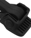 Close-up of Heavy Duty Rubber Toggle Latch Buckle For Cabinet And Motorcycle Trunk, M6 And M8 Size, durable black material, secure design.